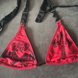 Sinful Black and Red Bikini Bottom